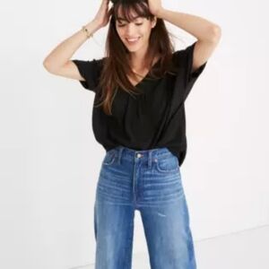 Madewell rhyme black boxy top